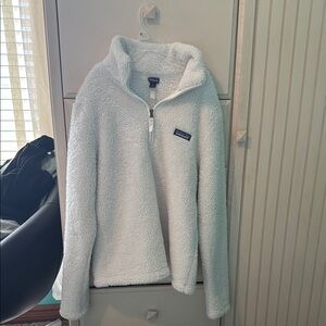 Patagonia White Fleece Quarter-Zip Pullover